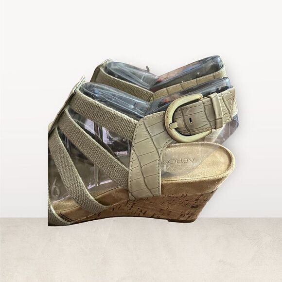 AEROPOSTALE Candlelight Wedge Sandals / SZ: US 8, Bone 3” Wedges.  NWT - Picture 6 of 9